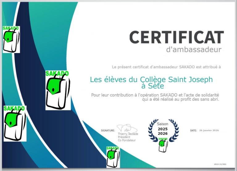 COLLEGE ST JOSEPH SETE - Sakado 2025_CERTIFICAT